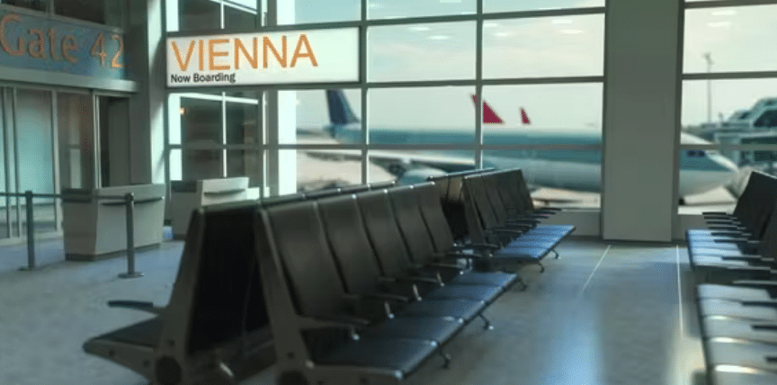 Boarding am Flughafen Wien