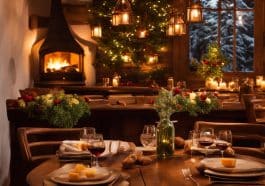 Candle-Light-Dinner in einem traditionellen Heurigen