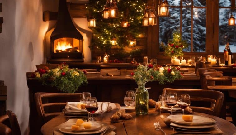 Candle-Light-Dinner in einem traditionellen Heurigen