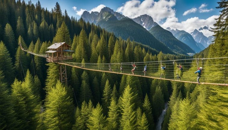 Klettern im Hochseilgarten Gröbming