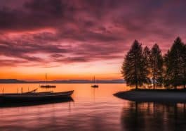 Sonnenuntergang am Bodensee in Vorarlberg